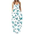 thumbnail image 1 of Robe d'Été pour Femmes Décontractée Sans Manches Grande Taille Longue Robe Maxi avec Poches Imprimé Floral Ample Robe de Plage Robe Bohème, 1 of 4