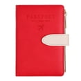 thumbnail image 1 of Clearance! Passport Holder Passport Cover with Credit Card Slot and Boarding Pass Slot Combo Passport Wallet Case Book Travel Must Have Rfid Blocking Leather Travel Accessories One Size Red, 1 of 9
