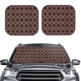 thumbnail image 2 of Balery Brown Gold Grid Sun Shield 2 Pack For Car Front Windows Foldable Sun Visor Protector Blocks Max Uv Rays And Keeps Your Vehicle Cool For Most Sedans Suv Truck, 2 of 7