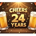 thumbnail image 4 of LUUFILx Cheers to 24 Years Banner Celebration Backdrop Party Decoration Beer Themed Poster Birthday Anniversary Festive Event Décor Background Supplies, 4 of 8