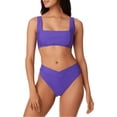 thumbnail image 2 of Bar III HIBISCUS PURPLE Micro Rib V-Waist Bikini Swim Bottom, US Medium, 2 of 4