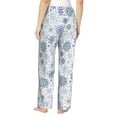 thumbnail image 3 of Balery Retro ice blue snowflakes print Women's Pajama Pants,Ultra Lightweight Pjs,Lounge Pant-Large, 3 of 9