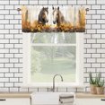 thumbnail image 3 of Farm Animal Horse Kitchen Valance Curtains Rustic Farmhouse Yellow Floral Sunflower Window Valance for Living Room Bedroom, Kitchen Valance Rod Pocket Window Decor Curtain 54 by 18 in, 1 Panel, 3 of 6