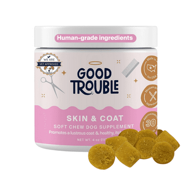 Good Trouble Pets Skin & Coat Supplement for Dogs Health- 30 Soft Chews