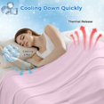 thumbnail image 3 of Pure Pink Cooling Blanket, Lightweight Breathable Summer Throw Blanket with Double Sided Cold Effect, Simple Solid Color Picnic Beach Blankets Bed Sheet for Hot Sleepers 40"x60", 3 of 8