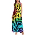 thumbnail image 3 of Robe Teinture sur Nœuds Imprimé Léopard Robe Maxi de Soirée Design Col en V Robes Longues Décontractées Vêtements de Rue Oversize, 3 of 5