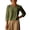 17# Army Green, variant on Cropped Linen Tops for Women Rolled 3/4 Sleeve Round Neck Smocked Loose Casual Shirts Lightweight Linen Basic Blouses Red L