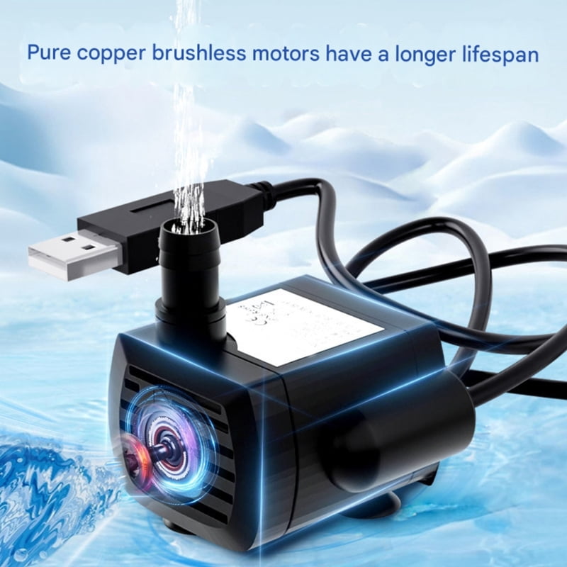 Water Pump Fish Tank Fountain Aquarium Filter Low Noise Brushless Motor