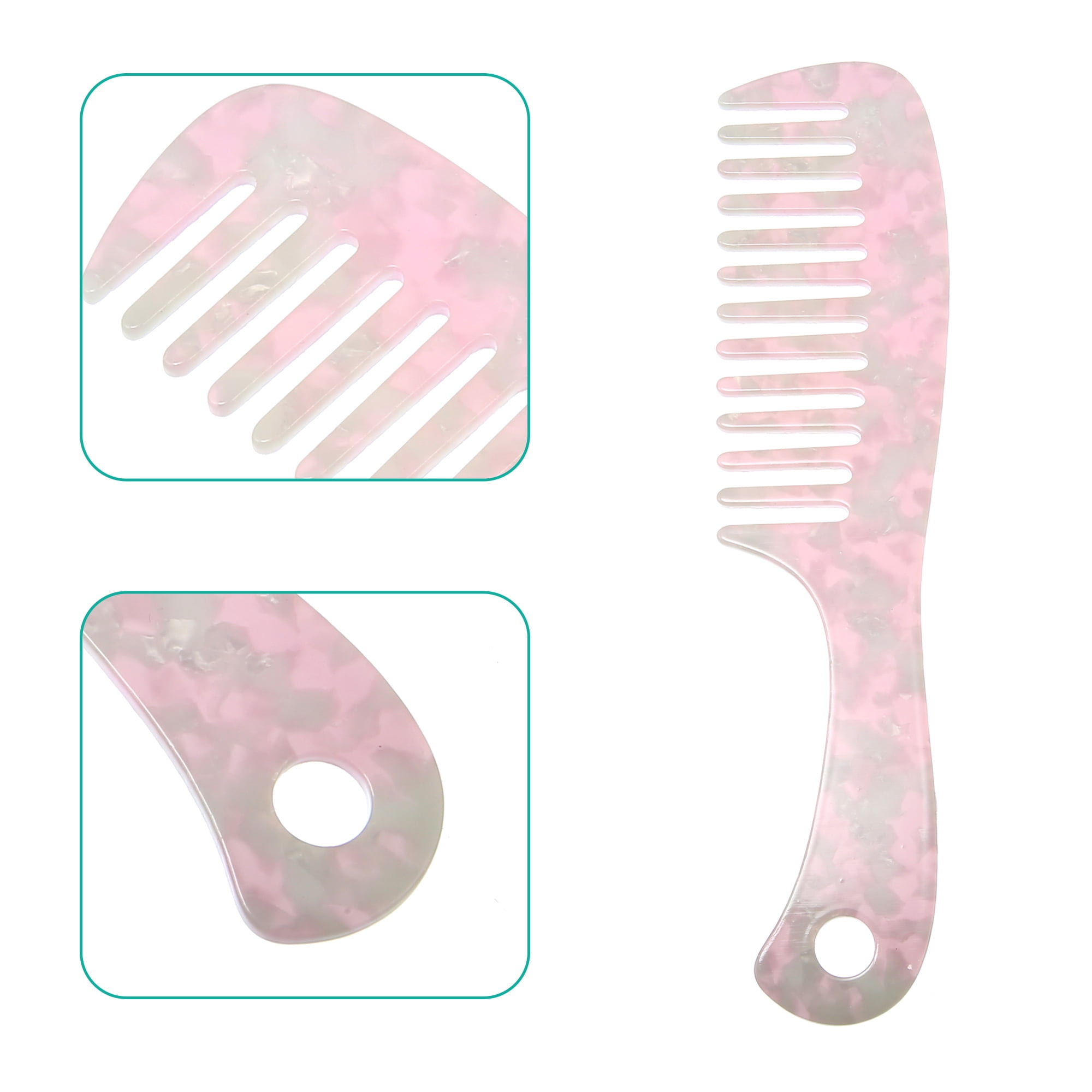 Unique Bargains 1 Pcs Hair Comb Wide Tooth Anti-Static for Wet and Dry Hair Curly Hair Pink