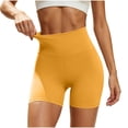 thumbnail image 2 of Hurxie High Waisted Biker Shorts for Women-5" Tummy Control Fitness Athletic Workout Running Yoga Gym Shorts Yellow,2XL, 2 of 5