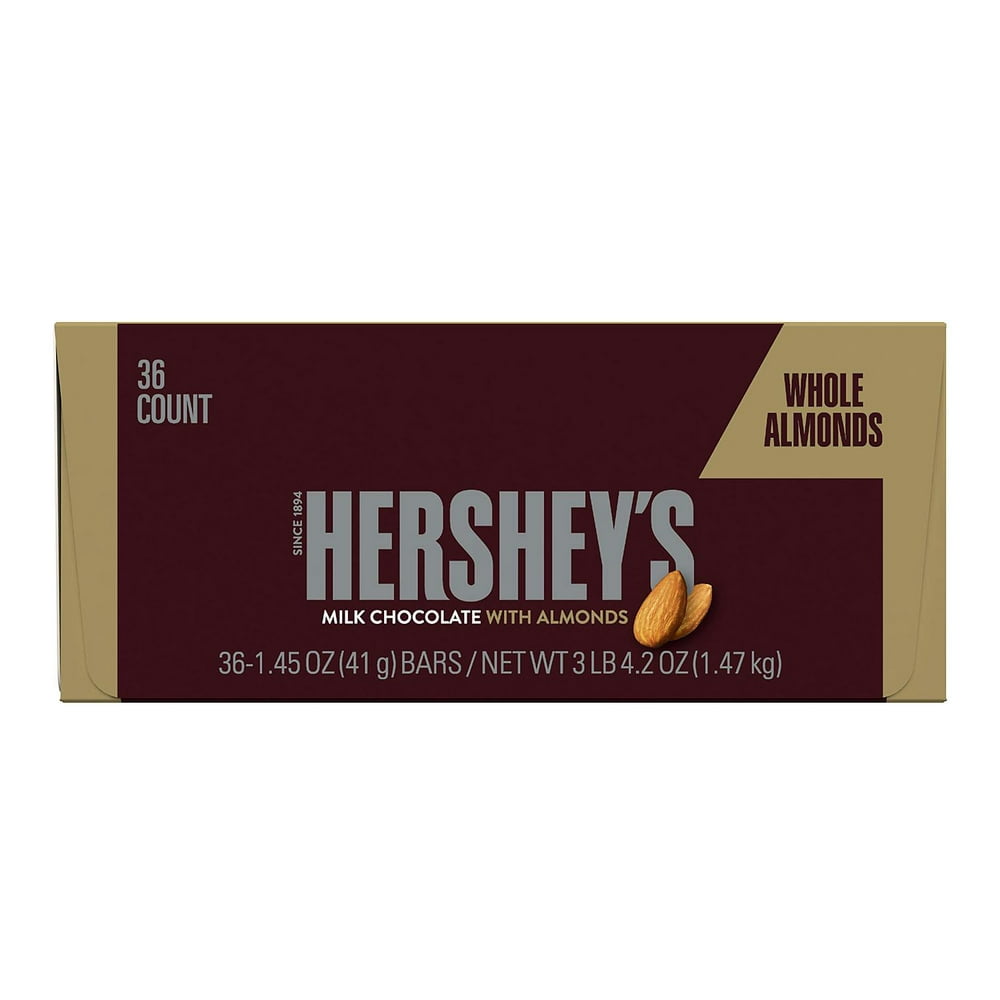 Hershey's Milk Chocolate with Almonds Bars (1.45oz., 36pk) Walmart