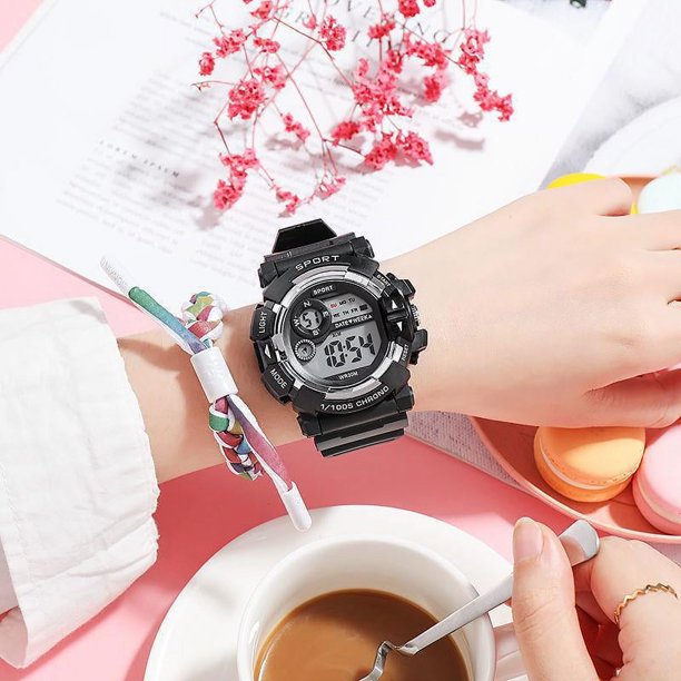Reloj electrónico multifuncional de moda para estudiantes, reloj deportivo de moda resistente al agua y luminoso.
