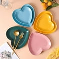 NANAHuang Solid Color Heartshaped Ceramic Dinner Plate Salad Plate