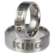 King or Queen 6 or 8mm Stainless Steel Wedding Band Ring Men or Women by Ginger Lyne