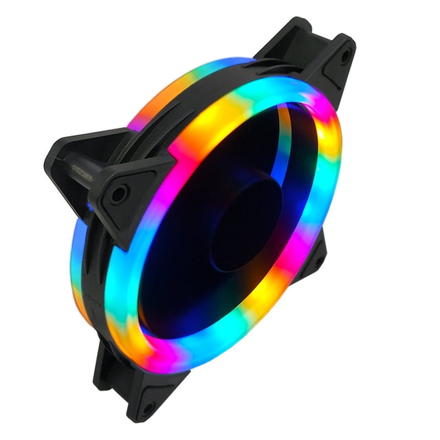 LED RGB Lights PC Ventilador de computadora Antivibración Goma Disipador de calor Enfriador CPU Ventilador de refrigeración 12CM Scienceny DZ7736-06