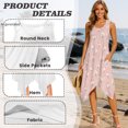 thumbnail image 4 of HELLHERO Flowers Summer Sleeveless Dress, Side Pockets Sleeveless Sundress with Irregular Hem Crew Neck for Leisure Travel, 4 of 8