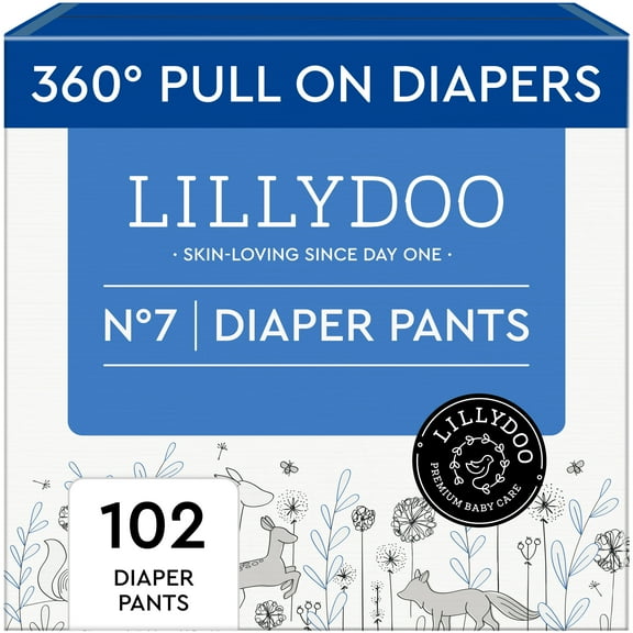 LILLYDOO Diaper Pants Skinfriendly Size 7 (37  lbs), 102 Count (Select for More Options)