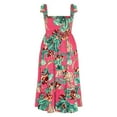 thumbnail image 5 of Women Printed Sleeveless Tie Up Boat Neck Slip Beach Maxi Dress, 5 of 5