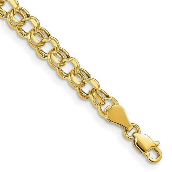 Primal Gold 14 Karat Yellow Gold Lite 5mm Double Link Charm Bracelet