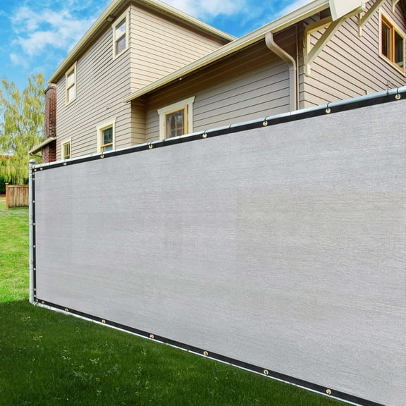 ShadeMart 4' x 50' Gray Fence Privacy Screen Windscreen Cover Shade Fabric Cloth, 90% Visibility Blockage, with Grommets, Heavy Duty Commercial Grade, Zip Ties Included - (We Make Custom Size)