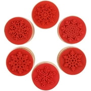 CCINEE 6 Pcs Snowflake Floral Wooden Rubber Stamps for Card Making Scrapbooking Crafts