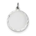 thumbnail image 1 of 14K White Gold Etched .013 Gauge Engraveable Round Disc Charm, 1 of 3