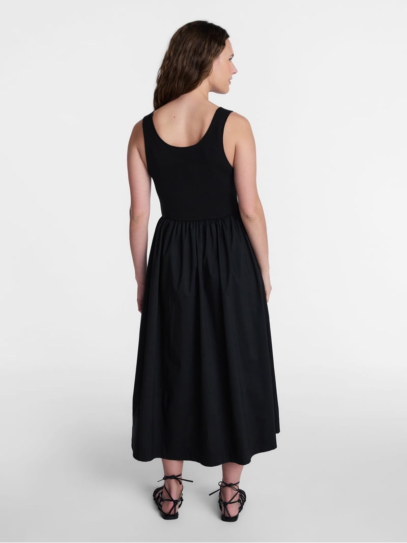 Time and Tru Women's Sleeveless Scoop Neck Midi Dress, Sizes XS