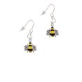 thumbnail image 2 of Silvertone Enamel Bee Heart French Earrings, 2 of 4
