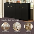 thumbnail image 6 of 55" Fluted Buffet Cabinet, Modern Concle Table with Storage, Wooden Sideboard with Drawers and Adjustable Shelves, Credenza Suitable for Living Room, Kitchen, Entryway, 6 of 9