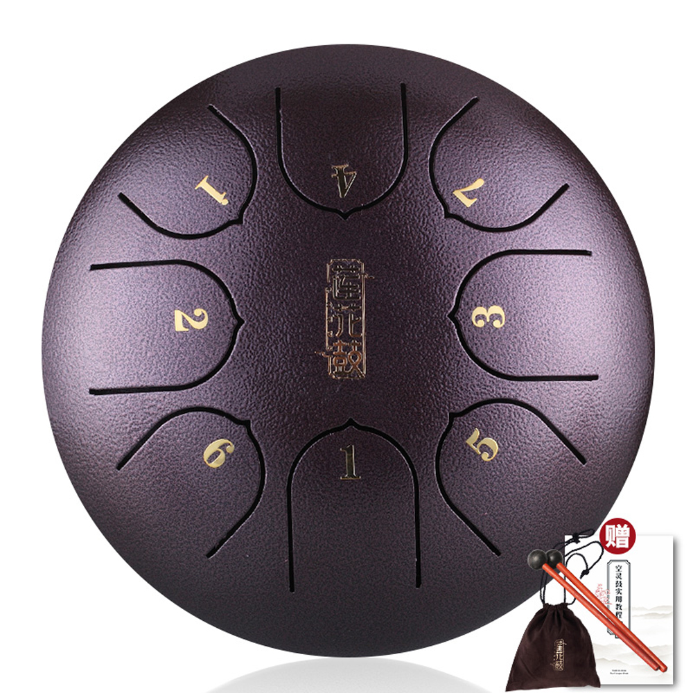 GoolRc 6in Metal Tongue Drum Mini 8Tone Hand Pan Drums with Drumsticks Percussion Musical