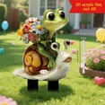 thumbnail image 2 of Garden Stake Frog Figurine Acrylic Outdoor Decor | Cute Flower-Holding Frog Ornament | Weather-Resistant Garden Pathway Accent | 100g | Easy Installation | Unique Gift Idea, 2 of 3