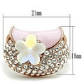 thumbnail image 4 of Luxe Jewelry Designs Women's Rose Gold Ion Plated Ring with Flower Shaped Top Grade Crystals - Size, 4 of 4
