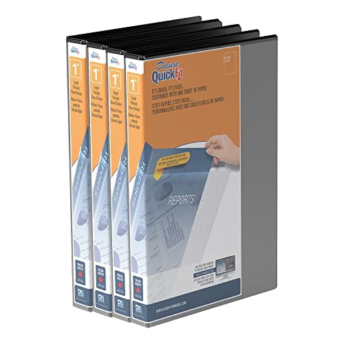 QuickFit® Landscape Overlay 3-Ring Binder, 1 1/2" Round Rings, Black