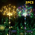 thumbnail image 1 of 2PCS Solar Garden Firework Lights 124 LED Solar Starburst Fairy Lights Copper Wire Twinkling Solar Stake Lights 8 Lighting Modes Garden Pathway Lights IP65 Waterproof for Patio Yard Flowe, 1 of 11