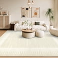 thumbnail image 2 of Garvee 5'x7' Geometric Striped Bordered Area Rug Modern Solid Carpet, Washable Non Slip Rug for Living Room Bedroom Home Office, Beige, 2 of 9