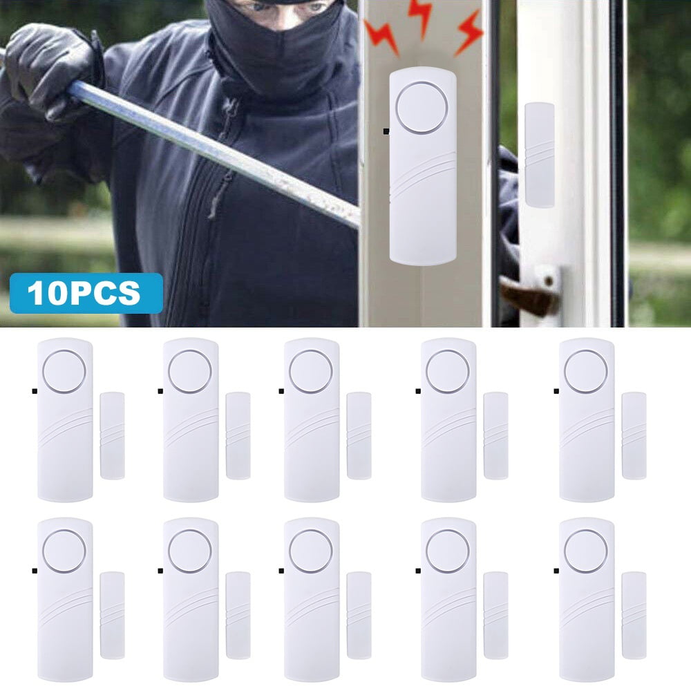 10Pcs Smart House Door Window Burglar Alarm Batteries Wireless Home Security Sirens Sound Alarm
