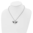 thumbnail image 3 of Chisel Stainless Steel Antiqued and Polished Heart with Wings Pendant on an 18 inch Cable Chain Necklace, 3 of 3