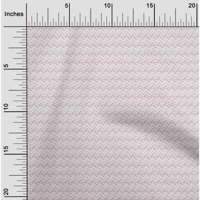 oneOone Cotton Poplin Twill Pink Fabric Chevron Geometric Craft Projects Decor Fabric Printed by The Yard 56 Inch Wide