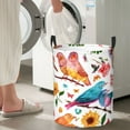 thumbnail image 5 of Fuzoiu Flowers Birds And Butterflies Print Circular Hamper,Laundry Basket with Handle,Collapsible Laundry,Dirty Clothes Storage Basket,for Bedroom Bathroom Dorm Living Room-Small, 5 of 6