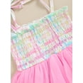 thumbnail image 5 of Biezeib Baby Girl Slip Dress, Tie-up Pleated Stripes Tulle Patchwork Princess Dress Clothes for Daily Party, 5 of 6