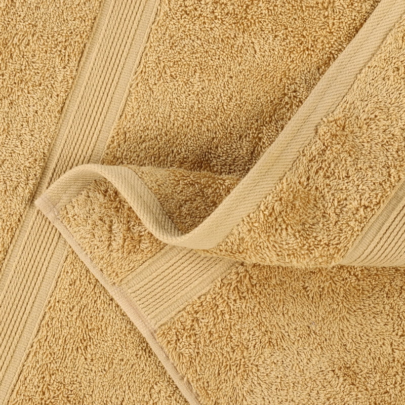 Superior Oregon Organic Cotton Solid Face Towel/Washcloth, Set of 12, Gold
