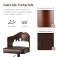 thumbnail image 5 of Hawsaiy Wooden Bar Stools Set of 4, Adjustable Height 24.5-33.5IN, Wooden Bar Chairs with PU Leather Upholstery, Back & Footrest for Kitchen, Dining, and Home Bar, 5 of 9