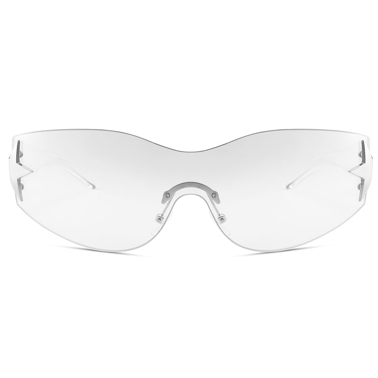 Oversized Y2K Wrap Around Sunglasses Trendy Frameless Shield Fashion Glasses Amazon.com: Aeergured Rimless Y2K Sunglasses, Trendy  main image 2