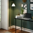 thumbnail image 6 of Evelyn&Zoe Henderson Arc Floor Lamp with Glass Shade, Brass/White Milk, 6 of 9