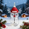 thumbnail image 5 of Reindeer Snowman Shaped Glass Straw Cup, Transparent Christmas Drinkware with Red Hat & Antlers, Festive Gift for Xmas, 5 of 6