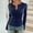 Navy, variant on Womens Henley Neck Shirts Ribbed Knit Pullover Tops Button Down Slim Fit Cotton Top Cute Basic Tees Fashion Solid Long Sleeve Clothes