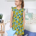 thumbnail image 4 of Vsdgher Citron pour Filles Chemises de Nuit Manches Courtes à Volants Robe de Nuit Pyjama pour Fête Pyjama-TG, 4 of 6