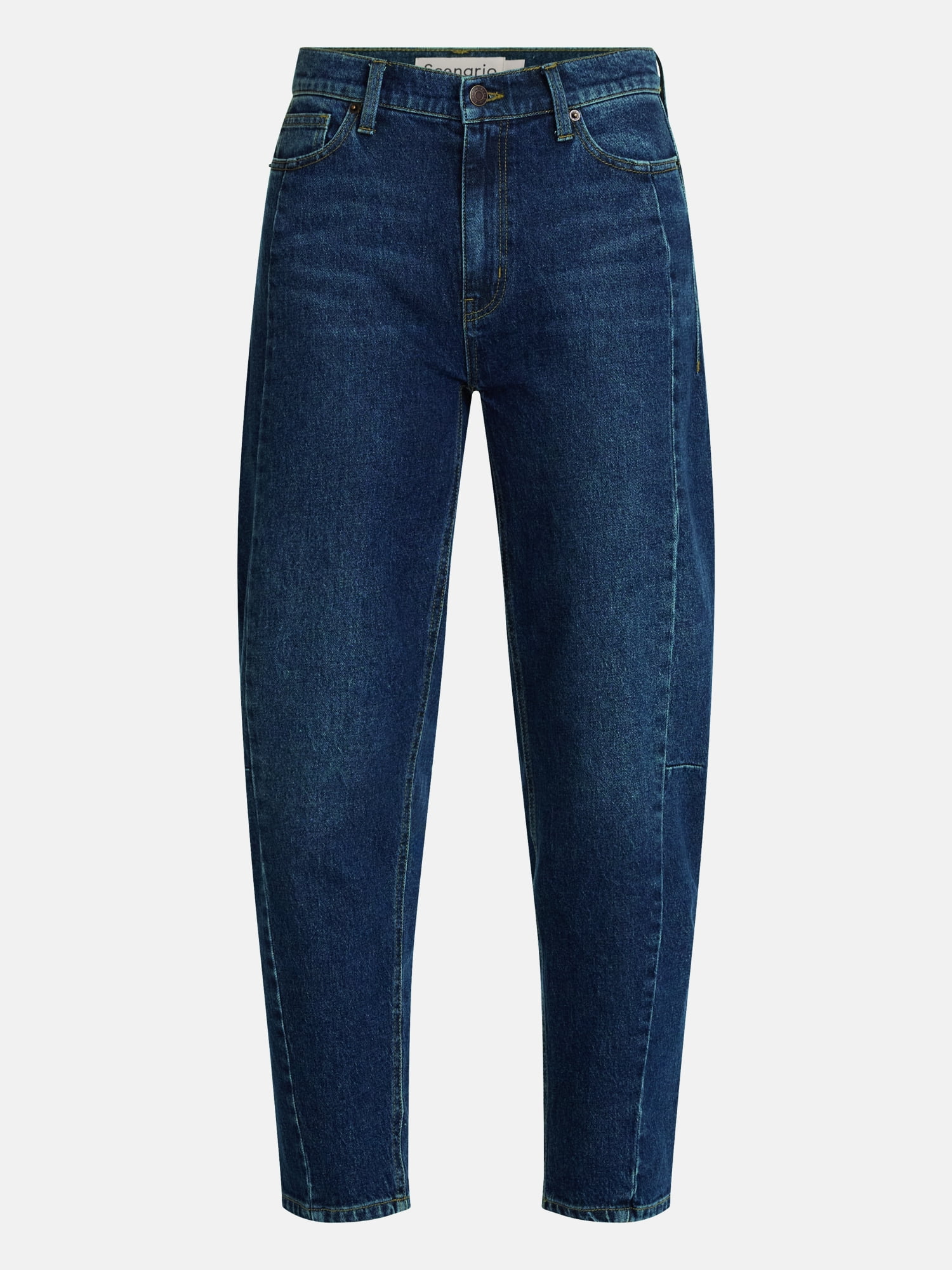Scenario Women's and Women's Plus High Rise Barrel Jeans, 26", 28" Inseam, Sizes 0-28W