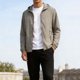 thumbnail image 5 of Mens Tops Manga Larga Color Sólido Bolsillo con Cremallera Al Aire Libre con Capucha Ropa Exterior Casual Poliéster Moda Blusa de Manga Corta, 5 of 9