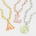 thumbnail image 2 of Personalized Planet Women's Enamel Outline Uppercase Initial Paperclip Chain Necklace, 2 of 4
